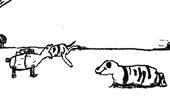 Engine Dog eats a tiger.